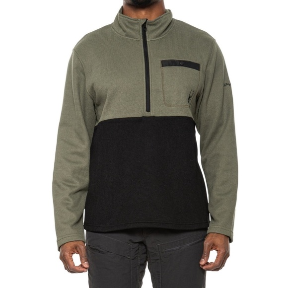 NWT Spyder Tea Leaf Medallion Bonded Fleece Sweater - Zip Neck - Picture 1 of 14